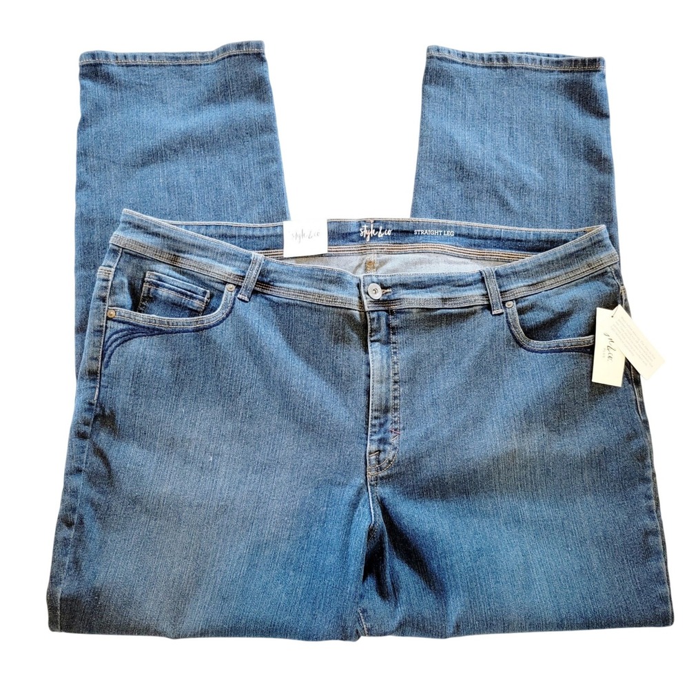 Style & Co. 24W Jeans Women's Plus Blue‎ Denim Stretch Tummy Control NWT